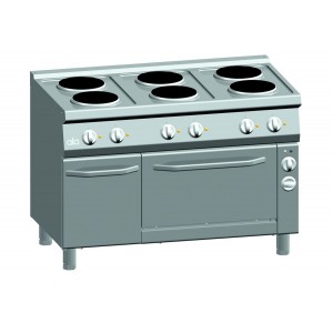 Kooktafel ATA elektrisch 6-plaats + elektrische oven 1/1 GN + deur