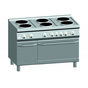 Kooktafel ATA elektrisch 6-plaats + elektrische oven 2/1 GN + deur