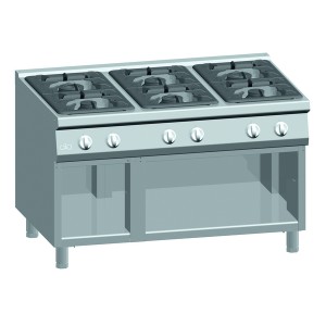 Kooktafel ATA 6-pits + open onderstel (power branders)